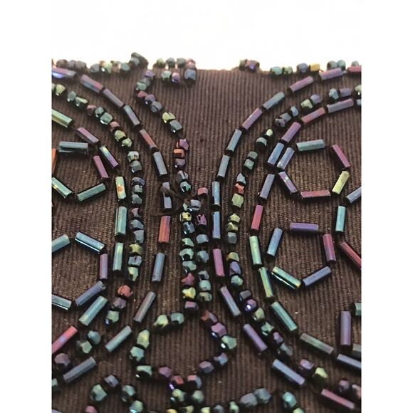 Silk Taffeta Beaded Bucket Purse Handbag Embellished Rauf Co Snap Vintage - Picture 5 of 16